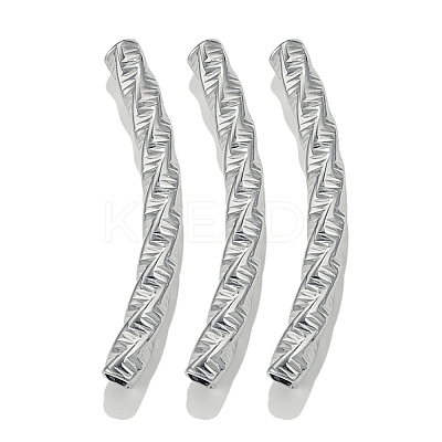 304 Stainless Steel Curved Tube Beads LS-STAS-M071-03F-P-1
