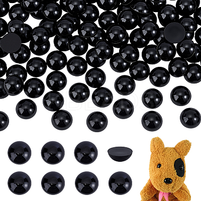 Acrylic Half Round Beads OACR-PH0004-63B-1