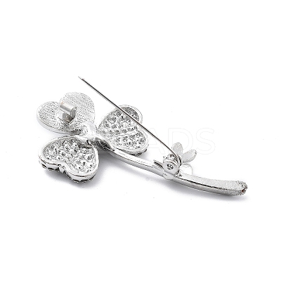 Heart Flower Alloy Crystal Rhinestone Brooches JEWB-C037-07P-1