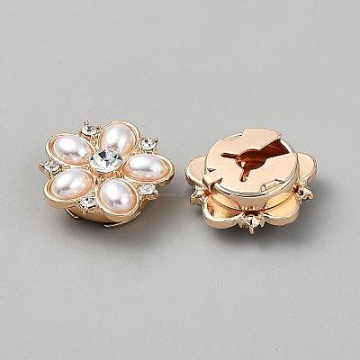 Zinc Alloy Rhinestone Cufflinks AJEW-WH0031-58G-1