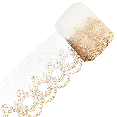 10 Yards Polyester Flower Embroidery  Lace Ribbon OCOR-GF0004-86-1