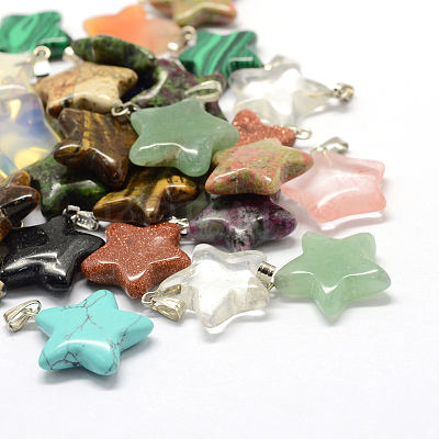 Star Natural & Synthetic Mixed Stone Pendants G-Q367-M-1