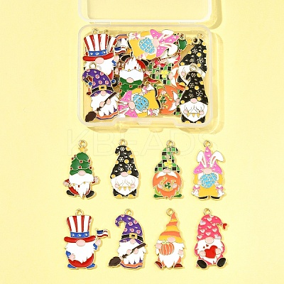 24Pcs 8 Styles Alloy Enamel Pendants ENAM-FS0002-80-1