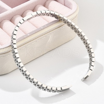 304 Stainless Steel Watch Band Bangles for Women BJEW-Z092-03P-1