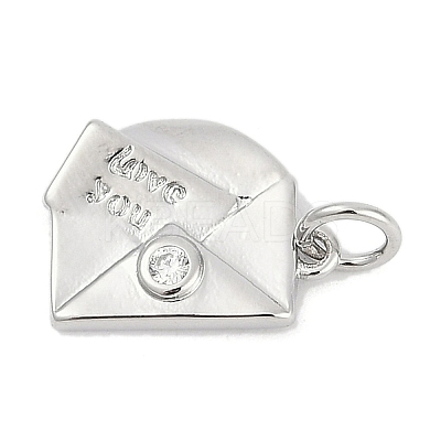 Brass Micro Pave Clear Cubic Zirconia Charms KK-G522-31P-1