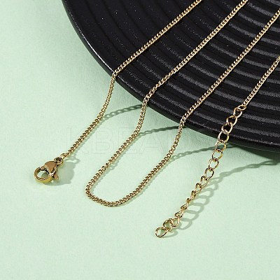 1.5MM 304 Stainless Steel Curb Chain Necklaces NJEW-T016-28G-1