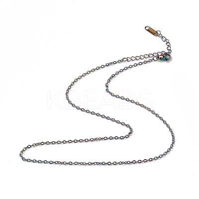 Ion Plating(IP) 304 Stainless Steel Cable Chain Necklace for Men Women NJEW-K245-014D-1