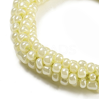 Crochet Glass Beads Braided Stretch Bracelet BJEW-K232-01F-1