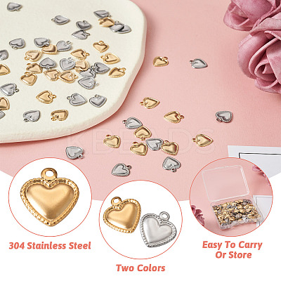 300Pcs 2 Style 304 Stainless Steel Charms STAS-PJ0001-38-1