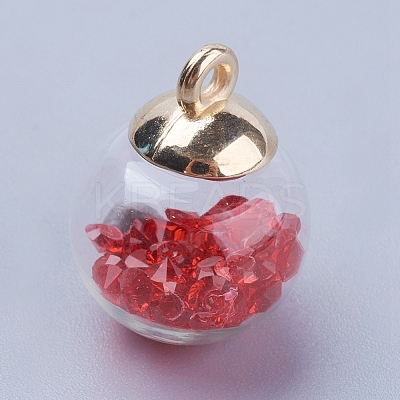 Glass Ball Pendants GLAA-K024-02-1