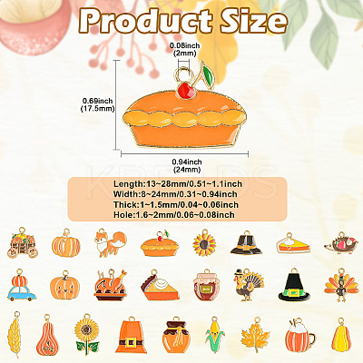 50Pcs 25 Styles Thanksgiving Day Alloy Enamel Pendants FIND-CJ0003-45-1