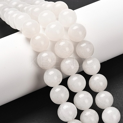Natural Round White Jade Bead Strands G-P070-01-12mm-1