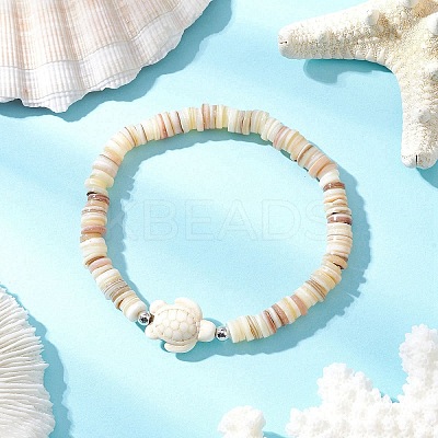 Natural Cultured Freshwater Pearl and Synthetic Turquoise Beads Stretch Bracelets BJEW-JB11875-01-1