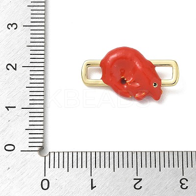 Brass Enamel Connector Charm KK-CBA4231-01C-G-1