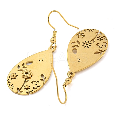 Ion Plating(IP) 304 Stainless Steel Dangle Earrings for Women X-EJEW-E304-01G-1