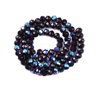 Electroplate Glass Beads Strands EGLA-A044-T6mm-L15-1