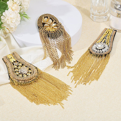 6Pcs 3 Styles Fashionable Tassel Epaulettes AJEW-GL0002-25-1