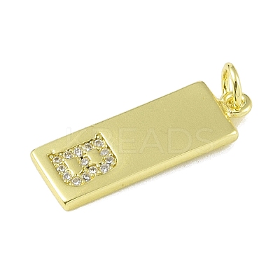 Brass Micro Pave Clear Cubic Zirconia Pendants KK-P266-06G-B-1