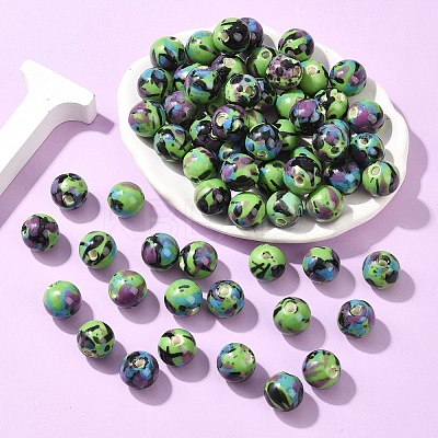 Glazed Porcelain Beads PORC-Q167-12mm-06-1