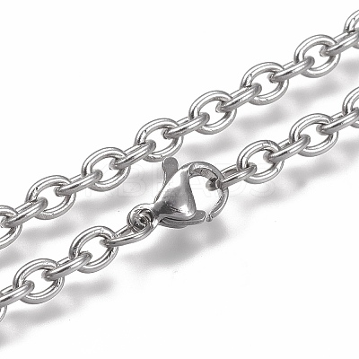 Tarnish Resistant 304 Stainless Steel Cable Chain Anklets LS-AJEW-H100-01P-1