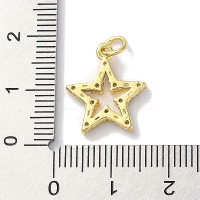 Rack Plating Brass Micro Pave Cubic Zirconia Pendants KK-Z039-23G-1