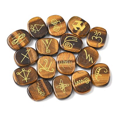 16Pcs 16 Styles Natural Tiger Eye Display Decorations G-F786-02A-06-1