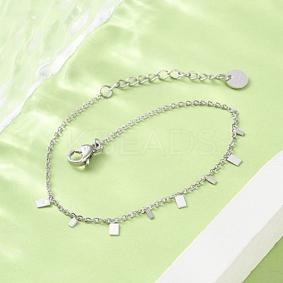 304 Stainless Steel Cable Chain Bracelets for Women BJEW-A036-21P-1
