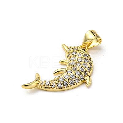 Brass Micro Pave Cubic Zirconia Pendants FIND-Z023-02C-1