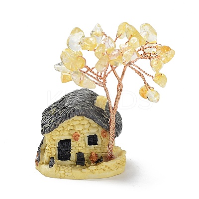 Resin & Natural Citrine Model Ornament DJEW-Z001-01A-1