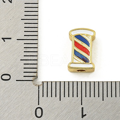 Rack Plating Brass Enamel Beads KK-U029-22G-04-1