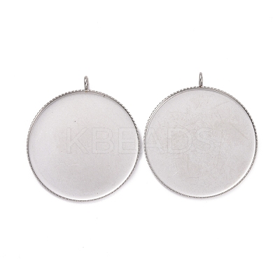 Non-Tarnish 304 Stainless Steel Lace Edge Bezel Cups STAS-I184-02A-P-1