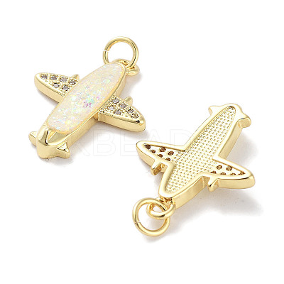 Brass Micro Pave Clear Cubic Zirconia Pendants KK-L213-036G-1