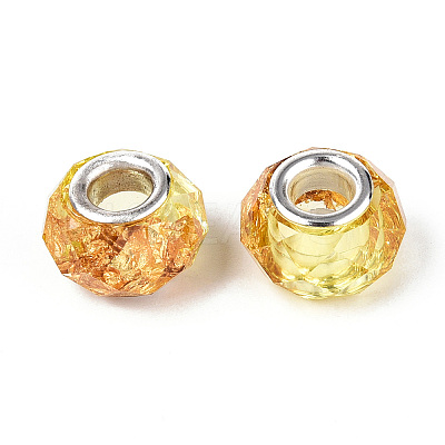 Transparent Resin Rondelle European Beads RESI-N044-01B-1