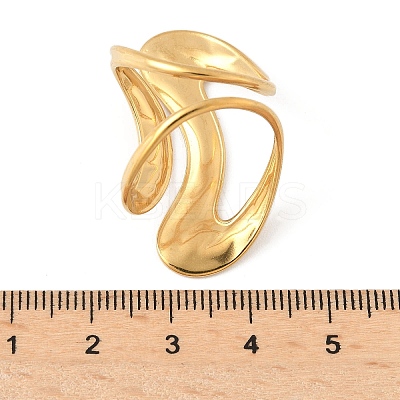 Ocean Themes 304 Stainless Steel Open Cuff Rings for Women RJEW-K293-02A-G-1