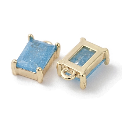 Brass Micro Pave Cubic Zirconia Charms KK-G491-31G-02-1