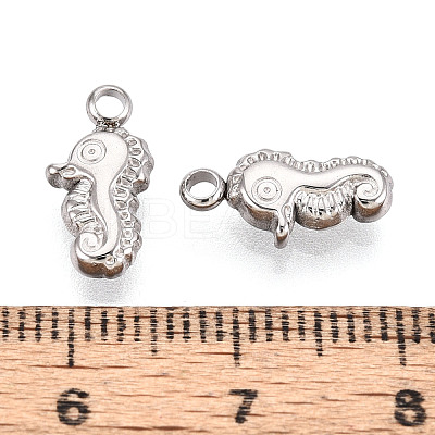 304 Stainless Steel Sea Horse Charms STAS-T069-04P-1