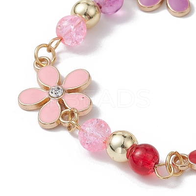 Zinc Alloy Flower Flower Link Chain Bracelets BJEW-JB10006-1