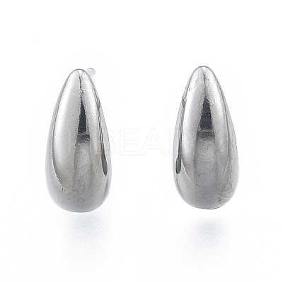 Non-Tarnish 304 Stainless Steel Teardrop Stud Earrings for Women LS-EJEW-N052-01P-1