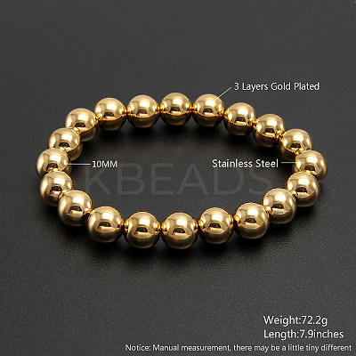 Shell Round Beads Stretch Bracelets for Men Women NU4879-1-1