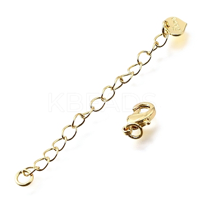Brass Micro Pave Cubic Zirconia End With Chain KK-V011-27G-1