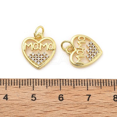Mother's Day Brass Micro Pave Cubic Zirconia Pendants KK-C092-24I-G-1