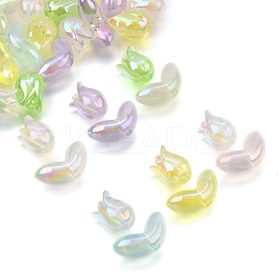48Pcs 2 Styles UV Plating Transparent Acrylic Beads SACR-FS0001-36-1