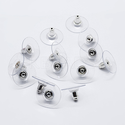 Anti-Tarnish Rhodium Plated 925 Sterling Silver Ear Nuts STER-K167-038P-1