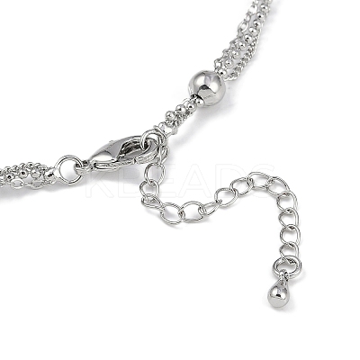 Rack Plating Brass Ball Link Chain Necklaces for Women NJEW-K382-05P-1