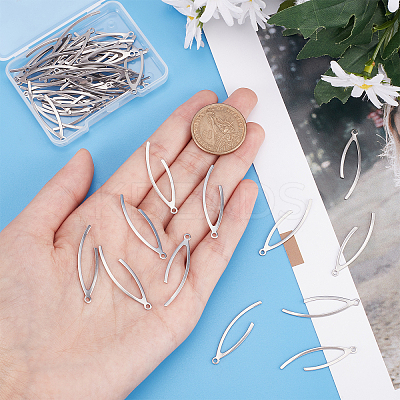 50Pcs 201 Stainless Steel Pendants STAS-DC0008-85-1