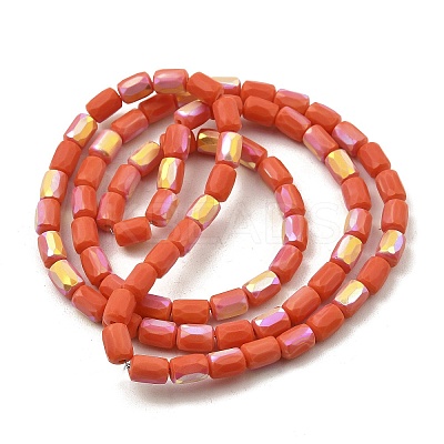 Frosted Imitation Jade Glass Beads Strands GLAA-P058-07B-14-1