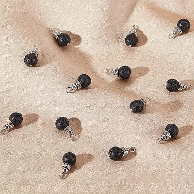 Natural Lava Rock Pendants G-OC0003-33-1