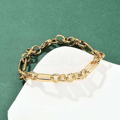 304 Stainless Steel Figaro Chain Bracelets for Women BJEW-Z143-06G-1