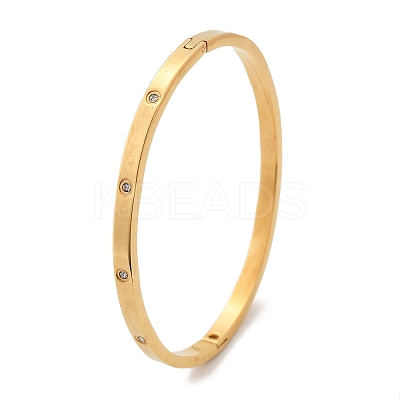 304 Stainless Steel Rhinestone Bangles for Women X-BJEW-Z092-05G-1