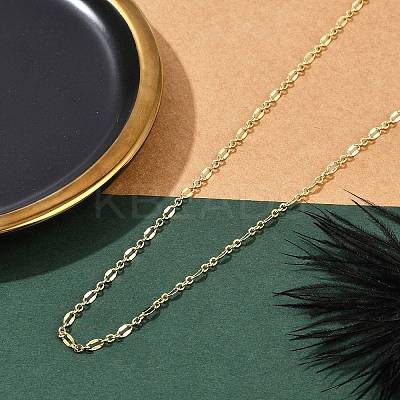 Rack Plating Brass Dapped Chain Necklaces for Women NJEW-H049-04G-1